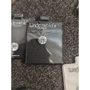 Set Of 3‎ Vintage Lindenwold's Fine Jewelers Simulated Loose Diamond in Pouch CZ